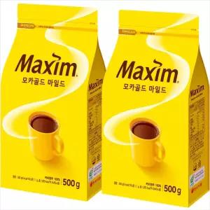 [10%중복쿠폰]맥심 모카골드 리필커피 500gx2개/2세트구매시 1000원DCx넉넉한 유통기한