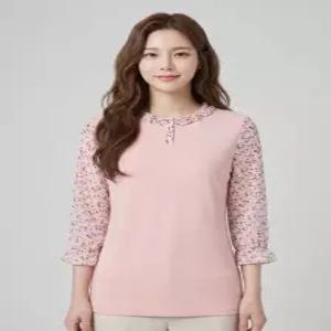 올포유 여성 패턴 배색 7부 티블라우스 ALTRM4121-403