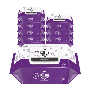갓성비 땡큐 오리지날 물티슈 캡형 100매 (10개입)