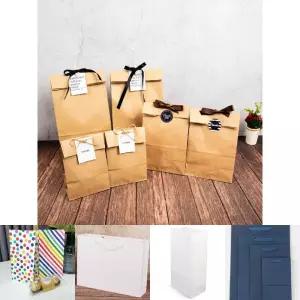 크래프트 종이 봉투 50매입/페이퍼백/쇼핑봉투/무지/종이포장/손잡이/선물포장/종이봉지/선물가방/포장용품