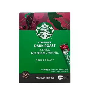 스타벅스 다크 로스트 아메리카노 원두 커피믹스 스틱 100개입