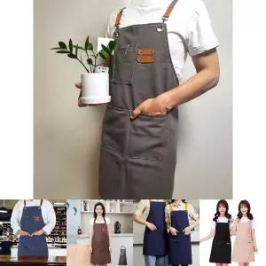 멀티 포켓 캔버스 앞치마 그레이/바리스타/미용/작업용/업소용/카페/미술/식당/작업/보육교사/미용사/공방