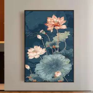 대형 유화그리기세트 연꽃그림 동양화 색칠 diy