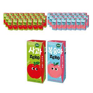 히야 제로 사과 200ml, 24입, 1개 + 복숭아 200ml 24입,1개