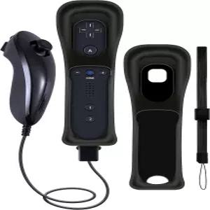WDZP 블랙*1 모션 플러스가 탑재된 Wii/W용 리모컨II U Nunchuck 컨트롤러가 장착된 2인 원격 조종기II