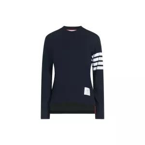 톰브라운 26FW 사선 완장 롱 슬리브 티셔츠 네이비 FJS103G 07862 415