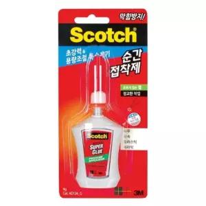 3M 순간접착제 AD124G 젤타입 4g 목재용 플라스틱 고무 금속 강력 접착 1개입