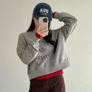 [캔마트] 빈티지 스템핑 나염 맨투맨