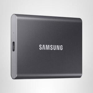 삼성 T7 포터블 SSD 1TB 외장 솔리드 스테이트 드라이브 최대 1050MB/s 속도 향상 USB 3.2 2세대 게임 학생 전문가를 위한 신뢰할 수 있는 스토리지 MU-PC1T0T /AM 그레이