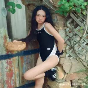 아레나 ARENA 산리오캐릭터즈 여성 원피스 싱글 수 플라이백 A6BL1LO66BLK