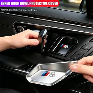 4개 3D 자동차 도어 손잡이 보호 스테인리스 스틸 커버 스티커 (BMW 3 5 시리즈 i3 i5 X3 X5 G05 G45 G60 2
