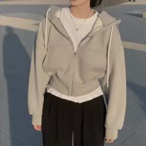 여성 4컬러 웜핏 기모 크롭 후드집업 LK-HD04