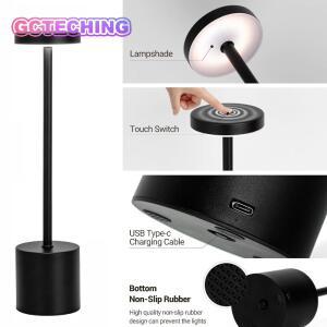 휴대용 LED 무선 터치 테이블 램프 충전식 책상 3색 조절 가능 침실용 크리에이티브 무드등 룸 데코
