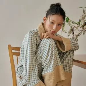 울랄라 포근잠 긴팔 여성페어 코튼블루 피치기모