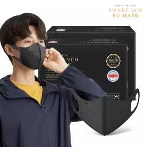 [스마트에코이유] 국내생산/새부리형/일회용마스크 성인용 블랙 100매