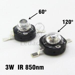 적외선 레드 850nm 3W 고출력 LED 칩 IR 850Nm Epistar 구슬 야간 카메라용 10 개