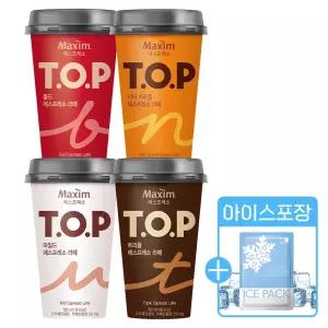 TOP 티오피 컵커피 에스프레소 라떼 300ml 10개+아이스포장 / 블랙 마일드 너티 카라멜 볼드