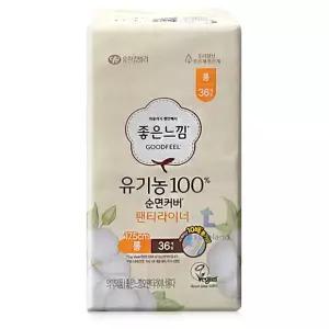 좋은느낌 유기농 순면 팬티라이너 롱 36매 1팩 생리대