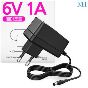 6V 1A 아답터 (TY0600100KImn)호환 벽걸이형/DC 직류 전원장치/파워 서플라이/1000MA/6V1A