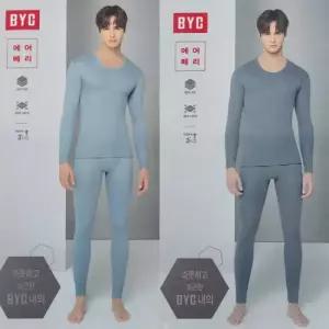 BYC 에어베이직 남성 내복상하세트 두꺼운 보온메리 겨울 면내의