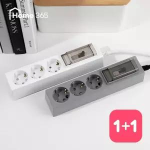 [1개＋1개] 홈365 국산 고용량 멀티탭 3구 1.5m / 에어컨멀티탭 건조기 대용량