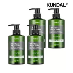 쿤달 티트리 앤 마카다미아 딥 클렌징 지성 샴푸 체리블라썸 500ml x4개