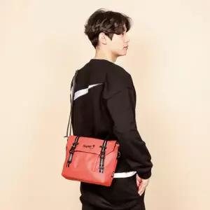 여자 남자 컬러 벨트 포인트 스퀘어 크로스백