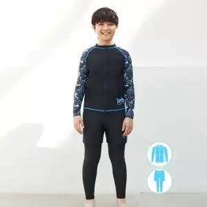 [하프클럽/베이직 엘르] 남아동 집업래쉬가드 레깅스세트 생존수영복 키즈