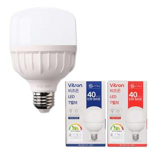 비츠온 LED T벌브 40W E26 소모갈 E39 대모갈 주광색 전구색 콘램프 공사장 주유소 공장등