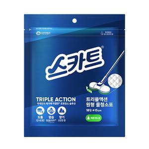 스카트 트리플액션 원형 물청소포, 15cm, 18입, 1개