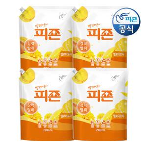 피죤 섬유유연제 옐로미모사 2100ml 리필 x 4개