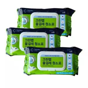 크린랩 물걸레청소포 대형(37x22cm) 30매 3개 일회용 청소티슈