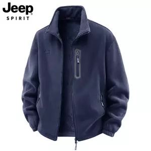 JEEP SPIRIT 남성 베이직 이중보열 플리스 자켓 루즈 집업 점퍼