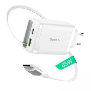 GaN 65W 노트북 C타입 릴케이블 일체형 초고속 멀티충전기 3U35KR