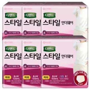 디펜드 편안한 언더웨어 여성용 파워 대형 8P X 6팩