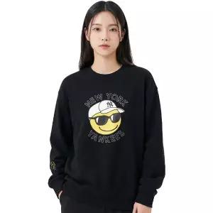 MLB 공용 스마일 오버핏 맨투맨 3AMTN0424-50BKS