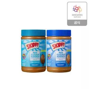 대상 스키피 노슈거에디드 땅콩버터 2종(크리미/청크) 454g 2개 골라담기