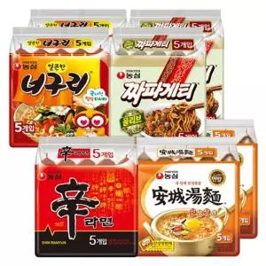 신라면 10봉 + 안성탕면 10봉 + 너구리 10봉 + 짜파게티 10봉
