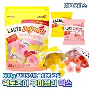 종근당건강 락토조이 구미젤리 믹스 600g (25gX24봉) 랏토핏 유산균젤리 망고맛 복숭아맛 간식 탕비실 코스트코 학교 사무실