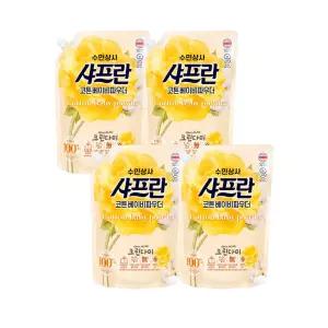 샤프란 섬유유연제 코튼 베이비파우더 리필 1.6L x4개