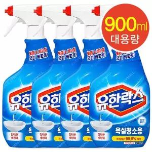 유한락스 욕실청소용 세정제 은은한꽃향기 900ml x4개