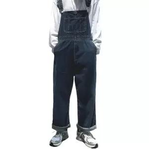 남자 루즈핏 빅 사이즈 스트레이트 데님 멜빵바지 Men's jeans