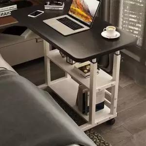 [cm00594]높낮이 조절 이동식 사이드 테이블 바퀴달린 침대 소파 노트북 보조 책상 선반형