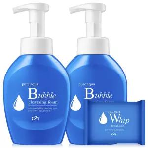 c2y 아쿠아 버블 폼클렌징 500ml 2개 + 아쿠아 비누 1개
