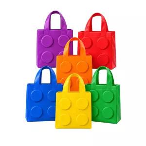블록 모양 타포린 미니 쇼핑백 선물가방 20x20x9cm
