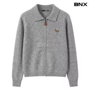 [BNX]카라 집업 자수 포인트 니트 가디건 (BY4CD025L0)