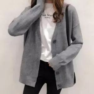 출근룩 여성 가디건 루즈핏 브이텍 기본 봄 간절기 가을