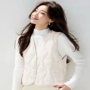 퀼팅 패딩 경량 누빔 자켓 재킷 점퍼 겨울 가을 90 오리털 조끼 봄 여성 여자 초경량 다운 패션 다용도