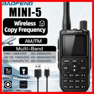 1/2PCS BAOFENG MINI-5 워키 토키  UV-5R 미니 2200mAh 배터리 블루투스 프로그래밍 AM/FM 듀얼 PTT TYPE-C