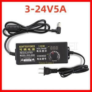조절식 AC-DC 전원  장치 AC110-220V, DC3V-24V 3A, 5A, 60W, 120W, 범용 12V 어댑터, 조광기 스위치